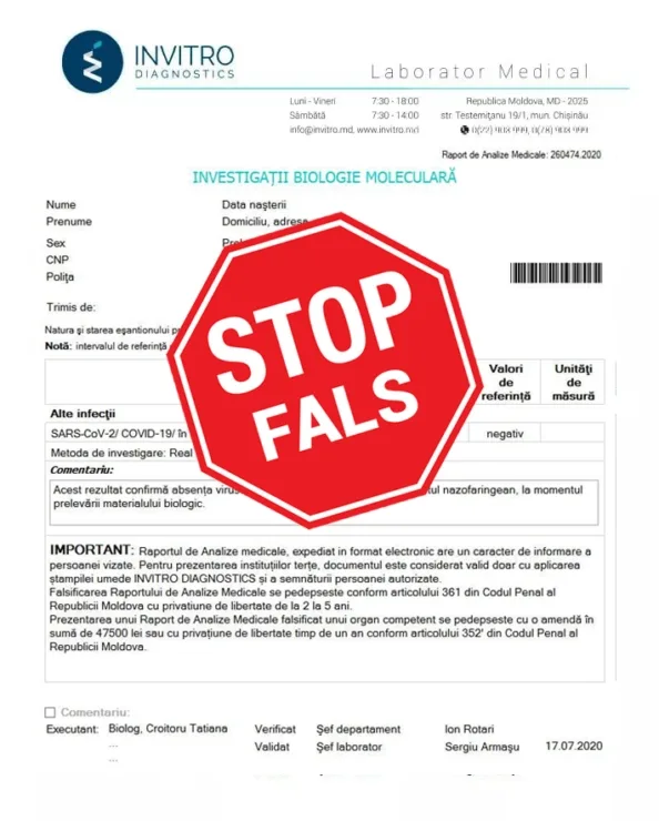 Contrabandă cu certificate false cu teste COVID negative