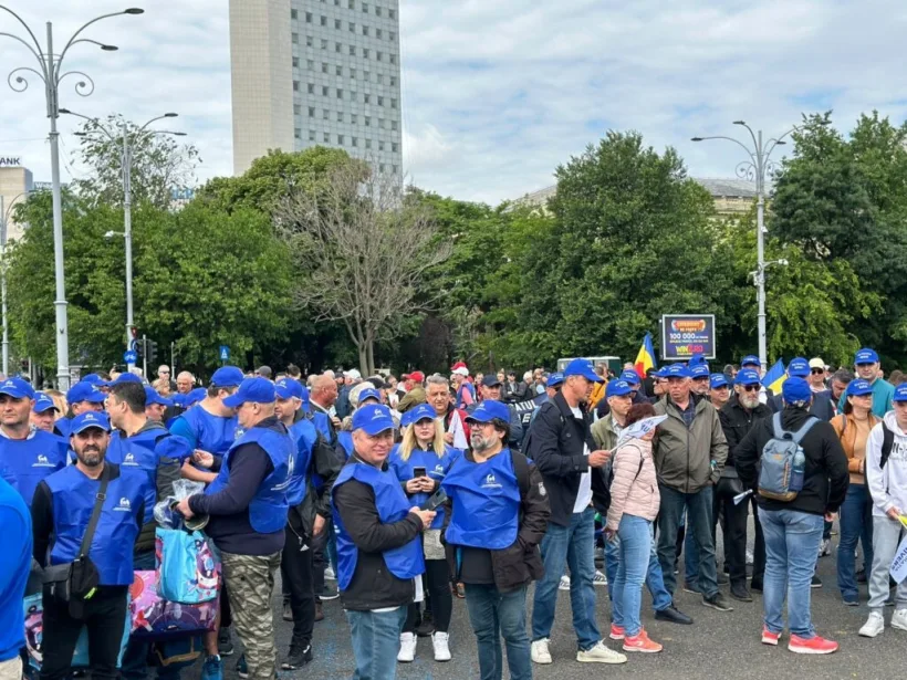 Sindicaliștii BNS au protestat în București și au solicitat reforme fiscale