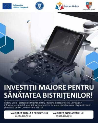 Investiții pentru sănătatea ta, pentru viitorul comunității!