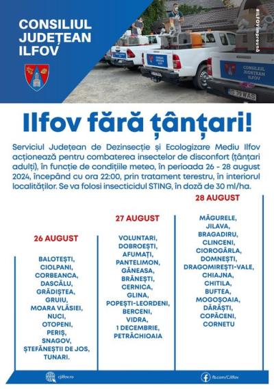 Campania „Ilfov fără țânțari”continuă