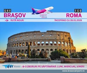 Opt destinații aeriene prin Aeroportul Internațional Brașov