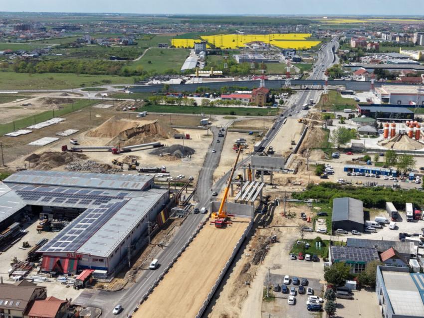 Pasajul rutier suprateran de pe Centura Oradea, în lucru