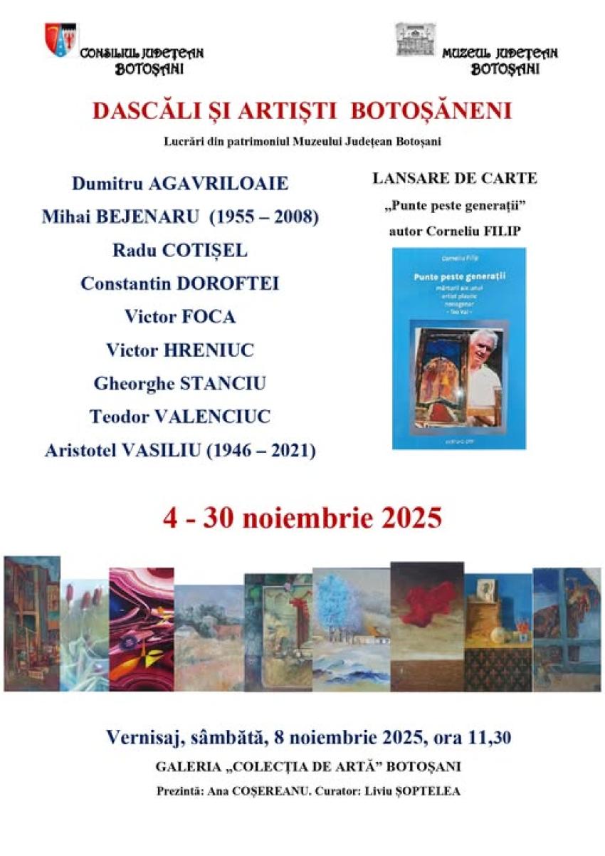 Expoziția „Dascăli și artiști botoșăneni”