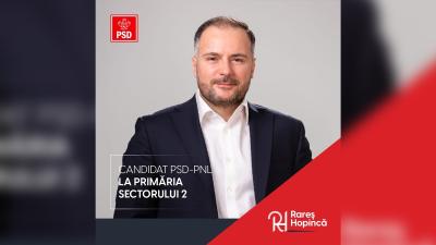 Rareş Hopincă şi-a lansat, marţi, candidatura la Primăria Sectorului 2 din partea Alianţei electorale PSD-PNL,